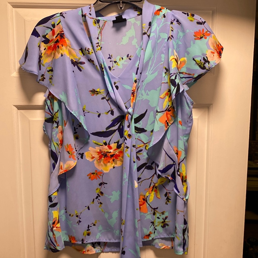 Light blue floral design blouse